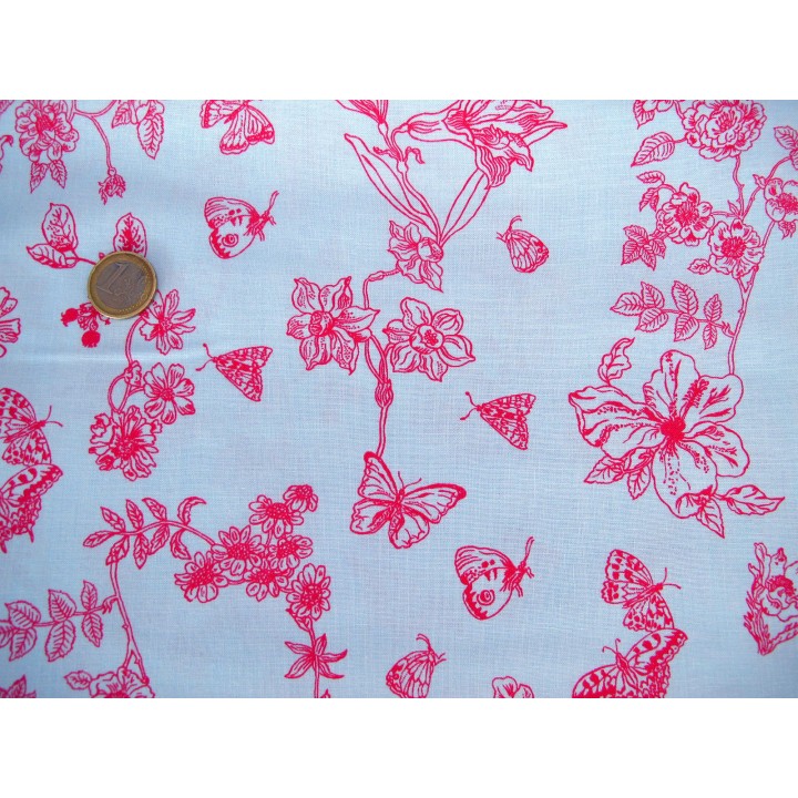 Fat Quarter Blumen Stoff Baumwolle Schmetterlinge Nathalie Lete