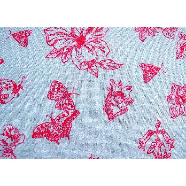 Fat Quarter Blumen Stoff Baumwolle Schmetterlinge Nathalie Lete