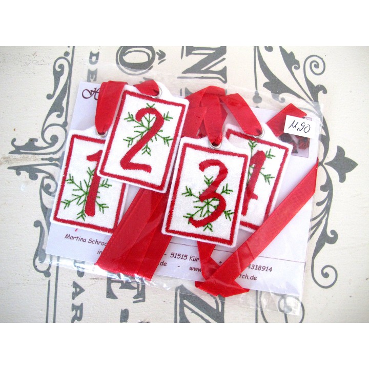 Adventskranz Zahlen 1 - 4 sehr dekorativ