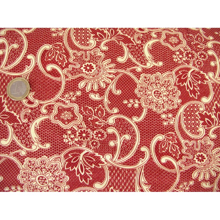Quiltstoff Blumen Baumwolle Patchworkstoff Stoff Spitze Lydia`s Lace