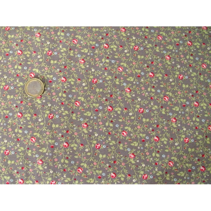 Röschenstoff Ellie Blumen Rosen Baumwolle Stoff Millefleur Patchworkstoff