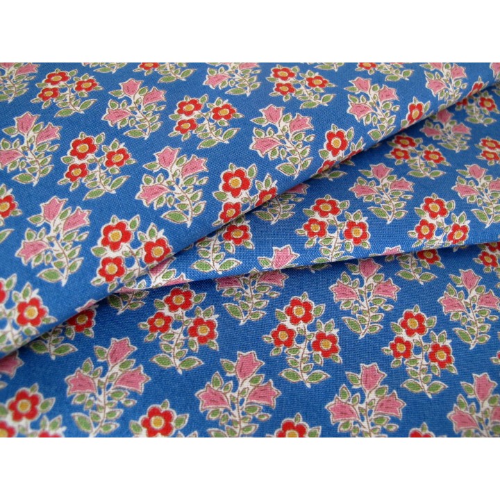 Tilda Stoff Blümchen Baumwolle Stoff Blumen Jubilee blau Patchworkstoff