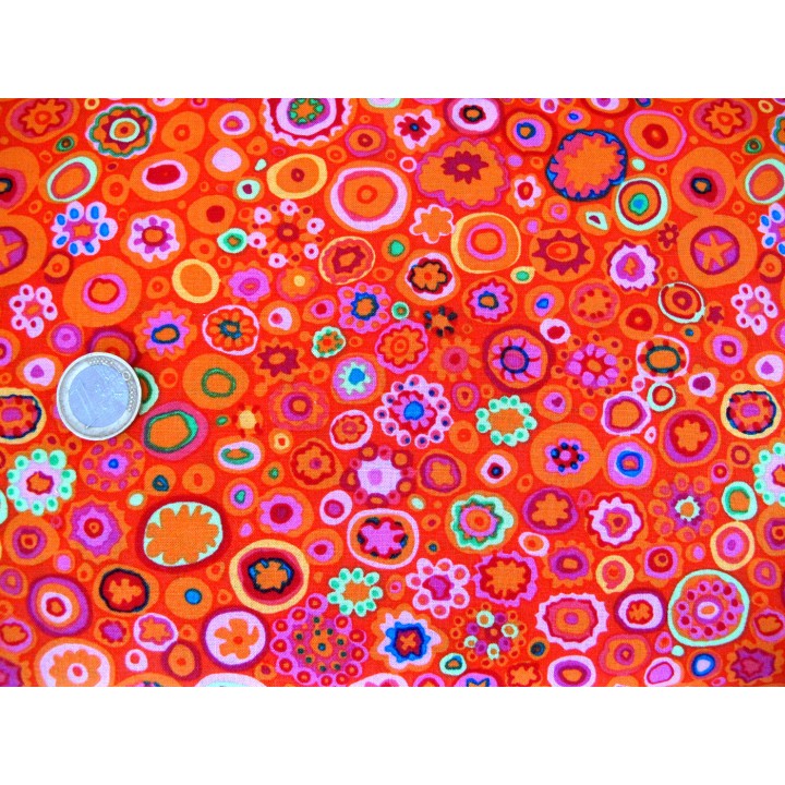 Patchworkstoff Kreise Baumwolle Stoff Punkte Kaffe Fassett