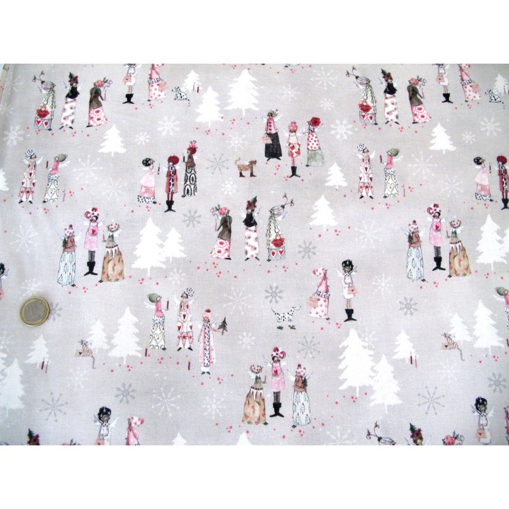 Stoff Weihnachten Engel Baumwolle Silke Leffler Winter acufactum
