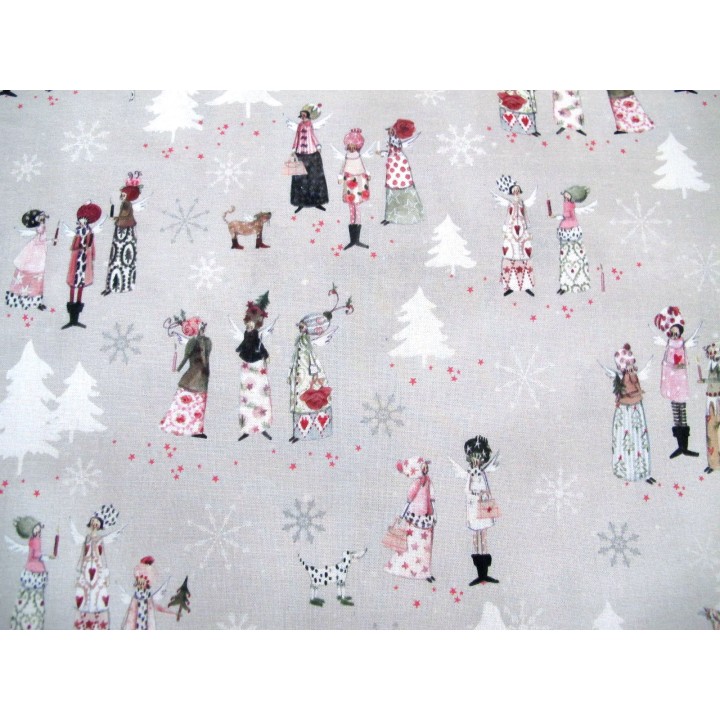 Stoff Weihnachten Engel Baumwolle Silke Leffler Winter acufactum