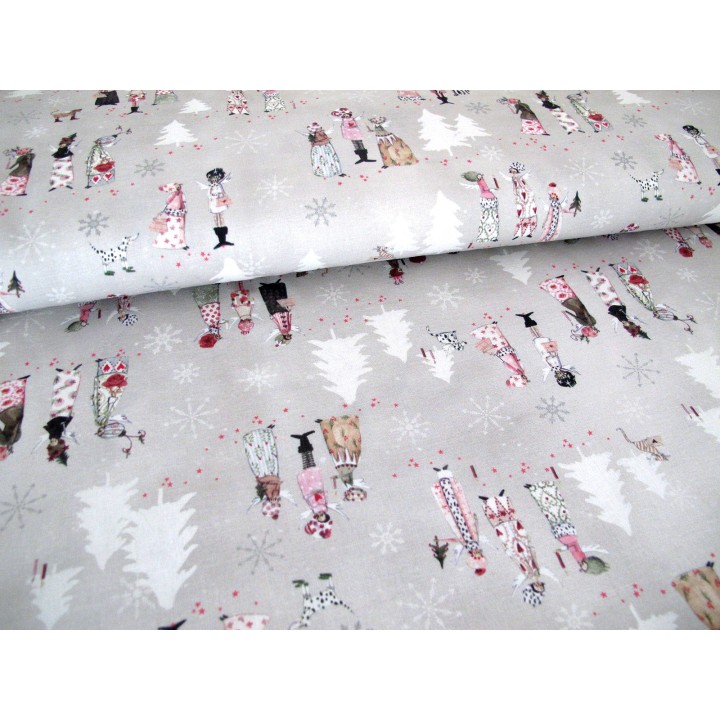 Stoff Weihnachten Engel Baumwolle Silke Leffler Winter acufactum