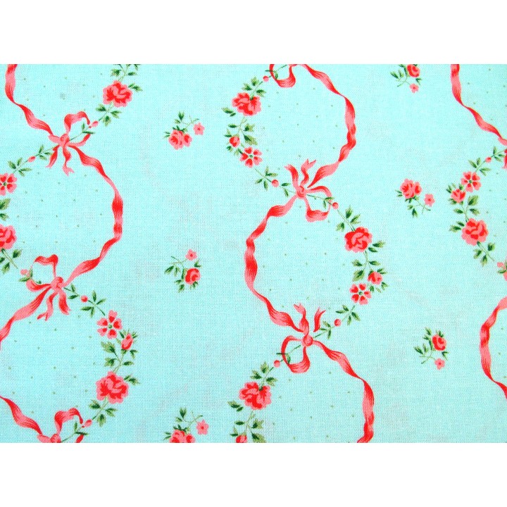Stoff Rosenranken Baumwolle Blumen Röschen FreeSpirit Patchworkstoff