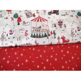 Stoffpaket Baumwolle Silke Leffler Spielzeugladen Sterne Winter acufactum Weihnachten 72043