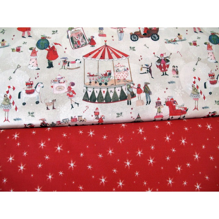 Stoffpaket Baumwolle Silke Leffler Spielzeugladen Sterne Winter acufactum Weihnachten 72043