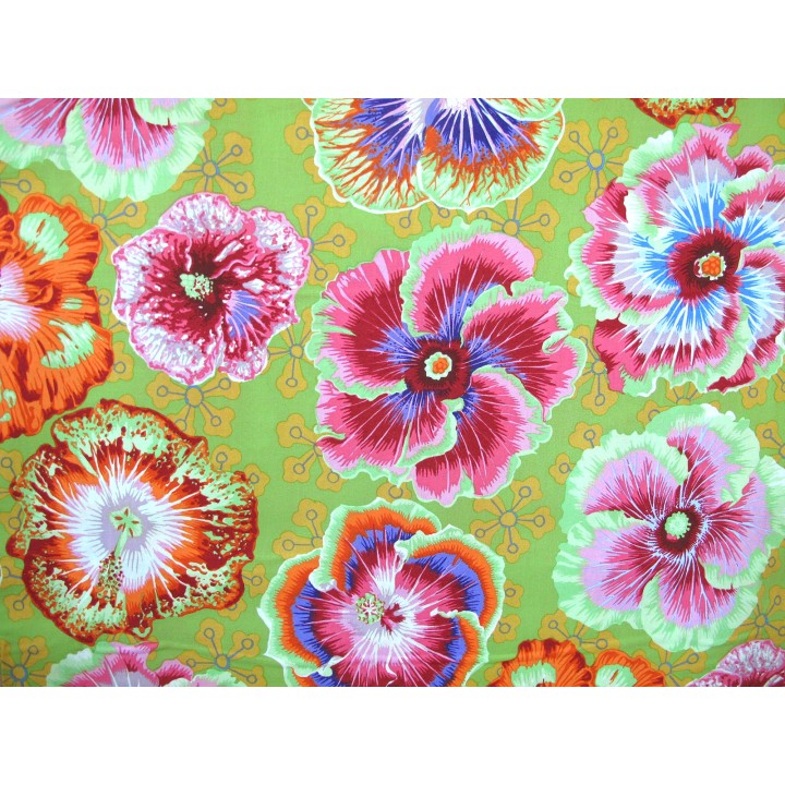Patchworkstoff Baumwolle Blumen Stoff Hibiskus Kaffe Fassett