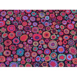 Patchworkstoff Baumwolle Dots Punkte Blumen Stoff Kaffe Fassett bunte Kreise