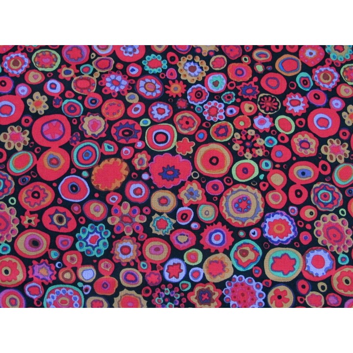 Patchworkstoff Baumwolle Dots Punkte Blumen Stoff Kaffe Fassett bunte Kreise