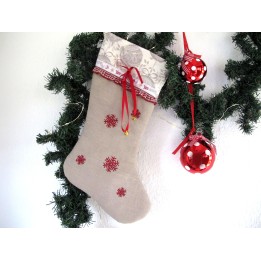 Nikolausstiefel groß Weihnachtsstiefel Socke Strumpf Leinen Baumwolle