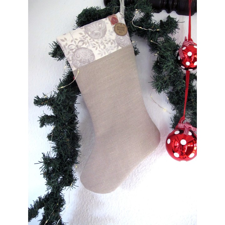 Nikolausstiefel groß Weihnachtsstiefel Socke Strumpf Leinen Baumwolle