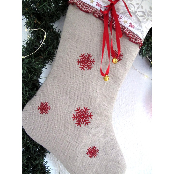 Nikolausstiefel groß Weihnachtsstiefel Socke Strumpf Leinen Baumwolle