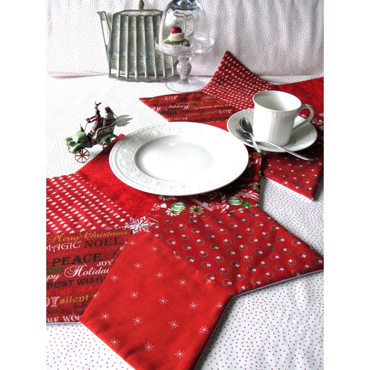 Tischset Platzdeckchen Deko rot Stern Weihnachten
