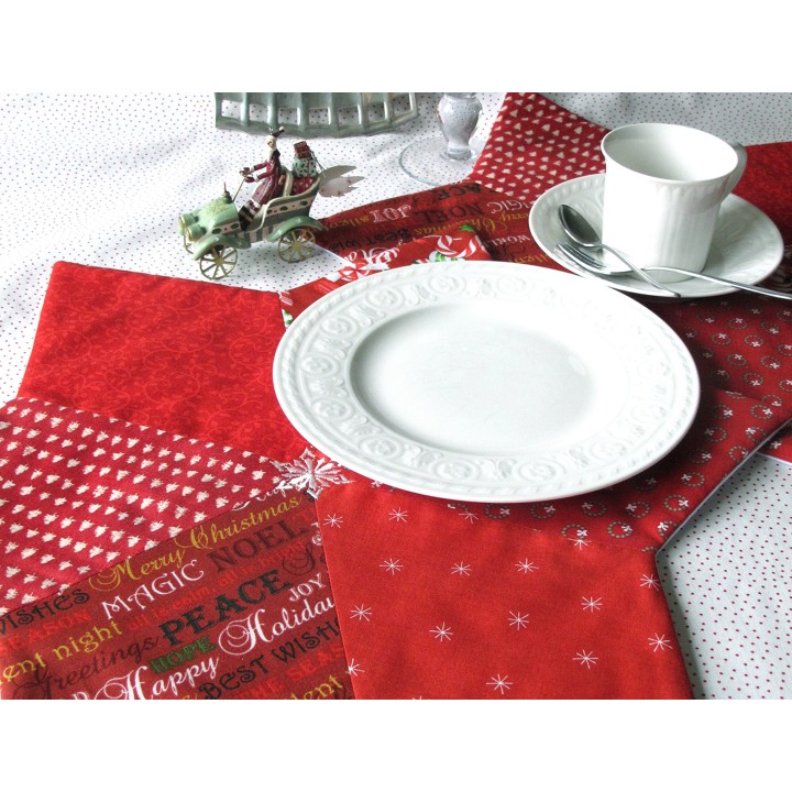 Tischset Platzdeckchen Deko rot Stern Weihnachten