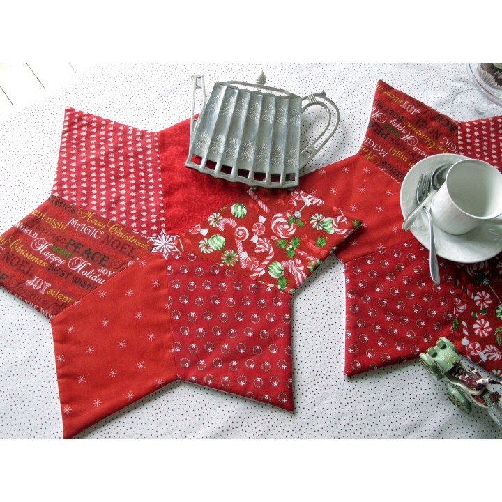 Tischset Platzdeckchen Deko rot Stern Weihnachten