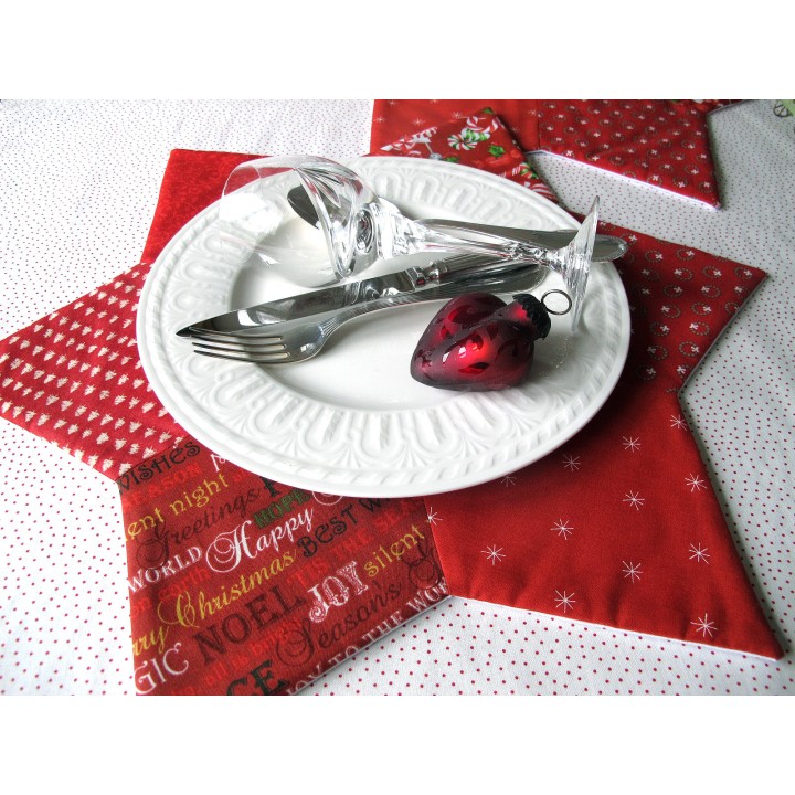 Tischset Platzdeckchen Deko rot Stern Weihnachten