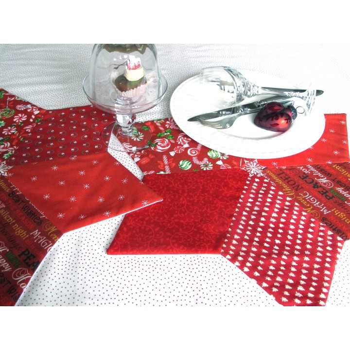 Tischset Platzdeckchen Deko rot Stern Weihnachten