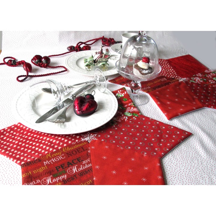 Tischset Platzdeckchen Deko rot Stern Weihnachten