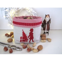 Stoffkorb Weihnachten Utensilo Weihnachtskorb  Leinen