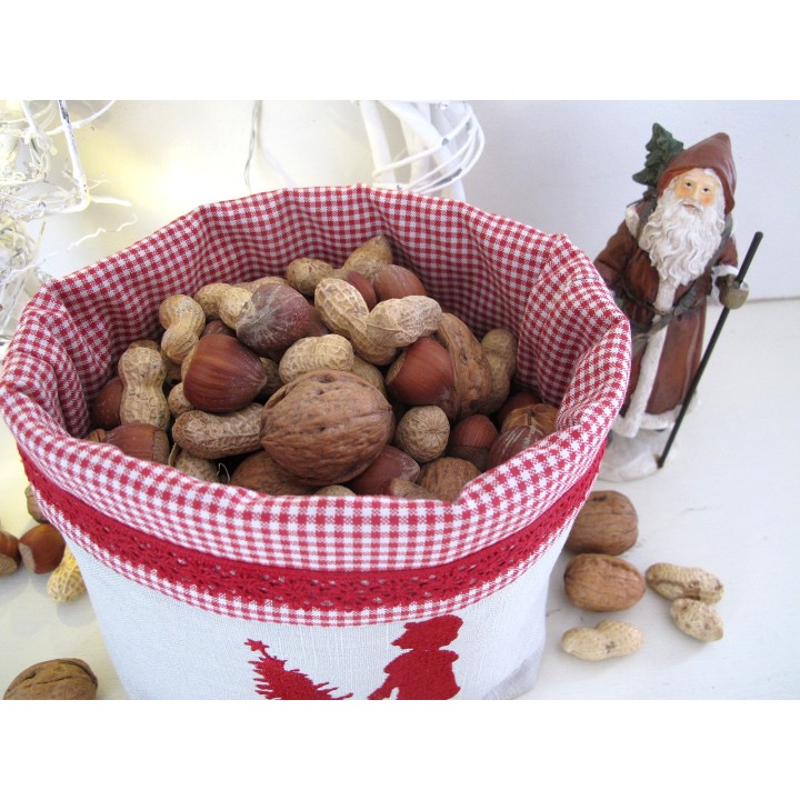 Stoffkorb Weihnachten Utensilo Weihnachtskorb  Leinen