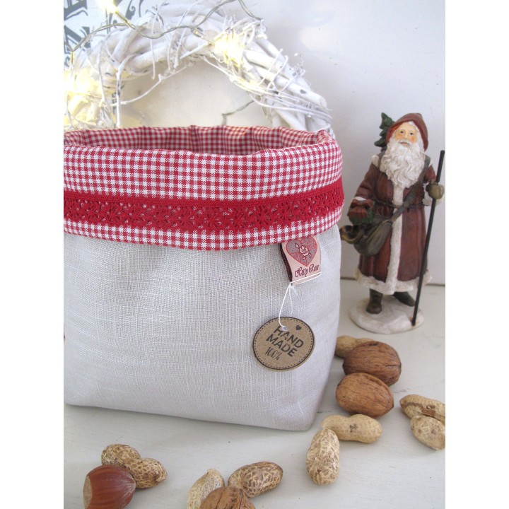 Stoffkorb Weihnachten Utensilo Weihnachtskorb  Leinen