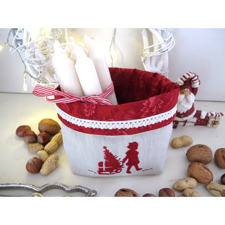 Stoffkorb Weihnachtskorb Utensilo Deko Weihnachten klein