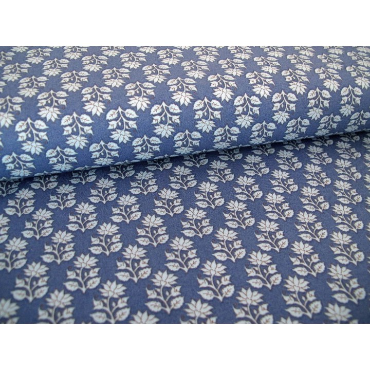 Tilda Stoff Blumen blau Baumwolle Sanctuary Patchworkstoff