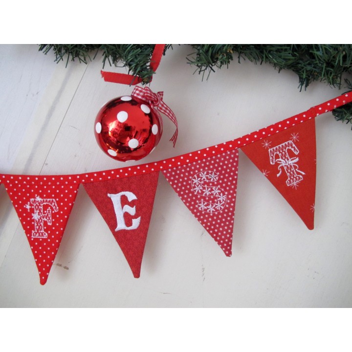 Weihnachtsgirlande Wimpelkette rot