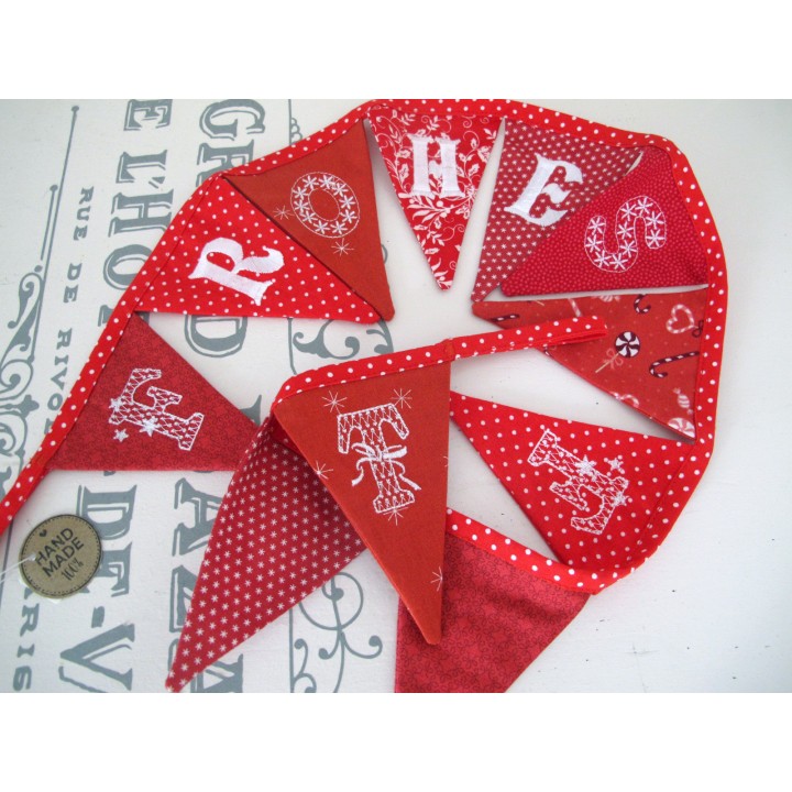 Weihnachtsgirlande Wimpelkette rot