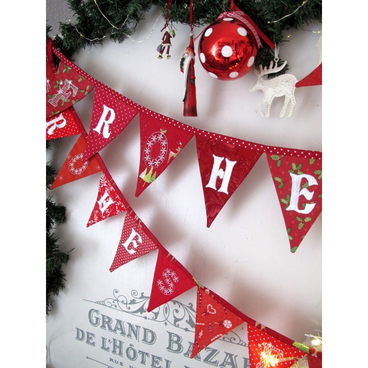 Weihnachtsgirlande Wimpelkette rot
