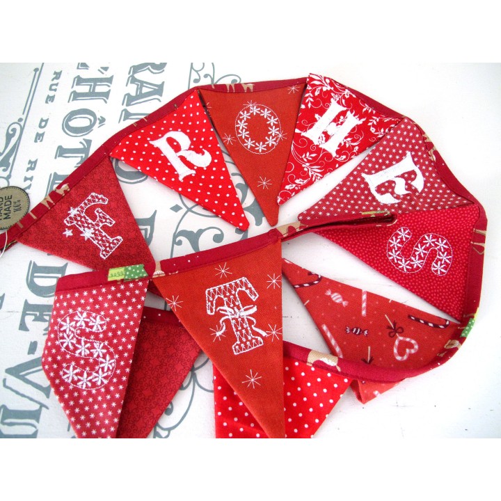 Weihnachtsgirlande Wimpelkette rot