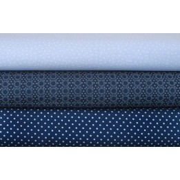 Stoffpaket Pünktchenstoffe Sternchen Baumwolle Stoffe blau