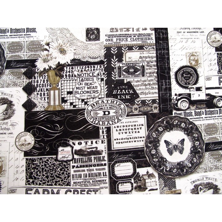 Patchworkstoff Baumwolle Stoff Sable Swan Junk Journal