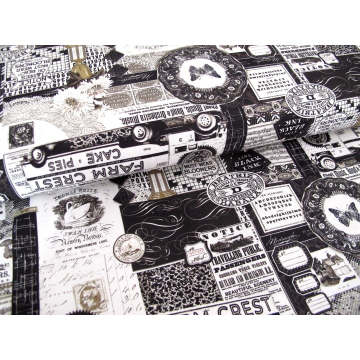 Patchworkstoff Baumwolle Stoff Sable Swan Junk Journal