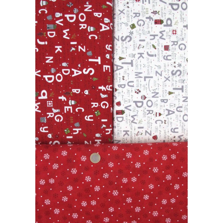 Stoffpaket Weihnachtsstoffe Rentier Baumwolle Stoff Sterne 75079