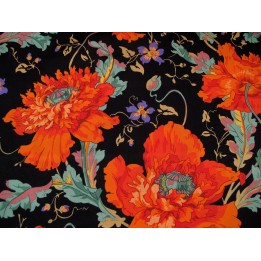 Kaffe Fassett Baumwolle Stoff Blumen Patchworkstoff Mohn