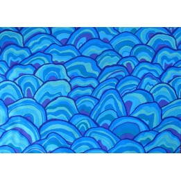 Patchworkstoff blau Kaffe Fassett Baumwolle Muscheln Wellen Stoff