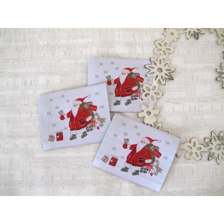 Label acufactum Weihnachtsmann Nikolaus Aufnäher Webetikett Patches