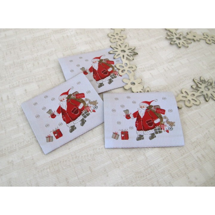 Label acufactum Weihnachtsmann Nikolaus Aufnäher Webetikett Patches