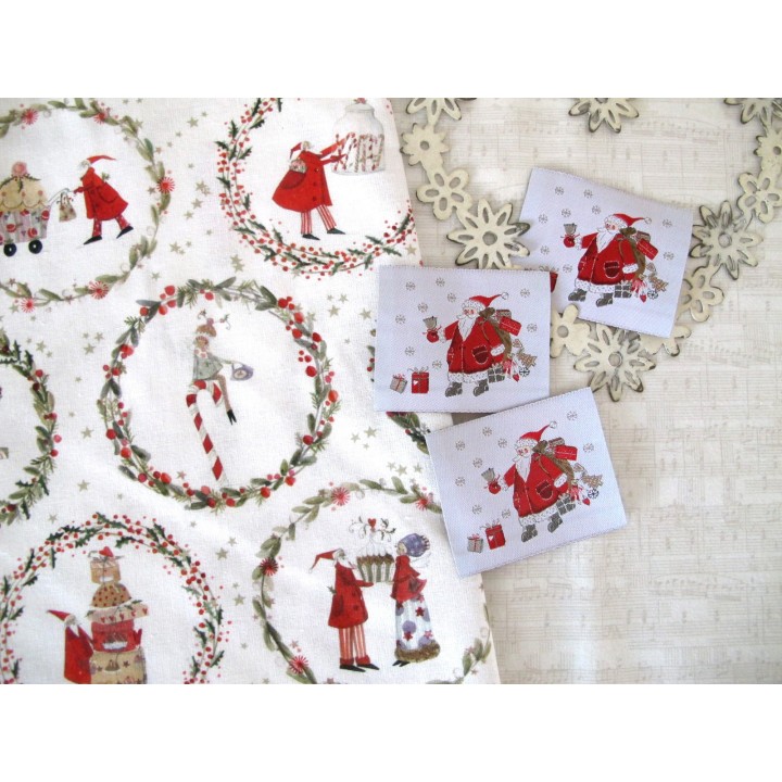 Label acufactum Weihnachtsmann Nikolaus Aufnäher Webetikett Patches