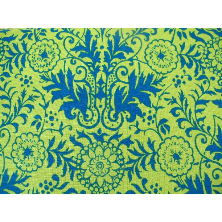 FAt Quarter Baumwolle Ornamente grün blau Stoff