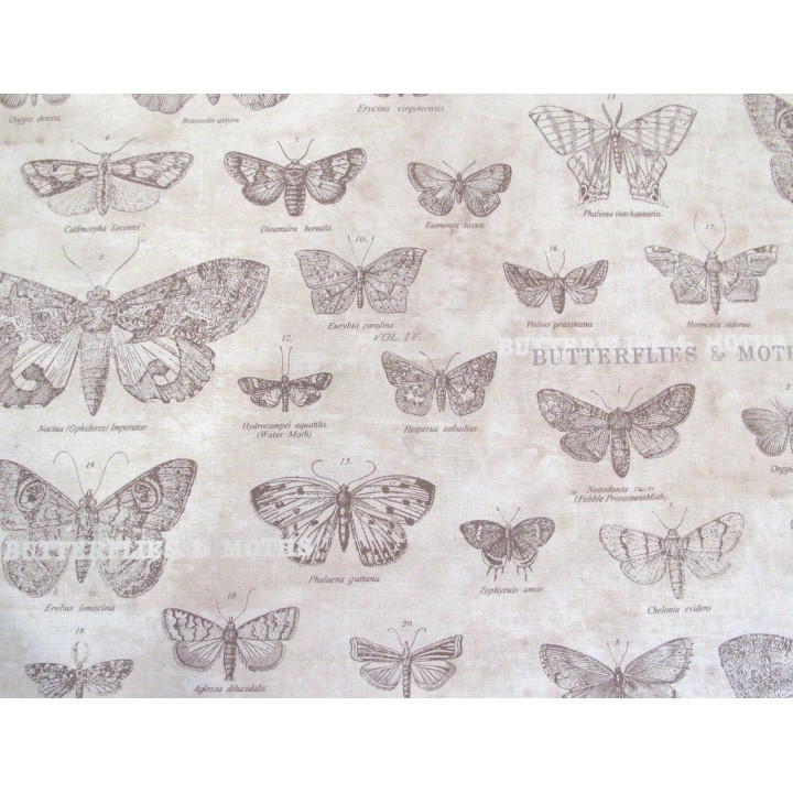 Patchworkstoff Tim Holtz Schmetterlinge Baumwolle Junk Journal