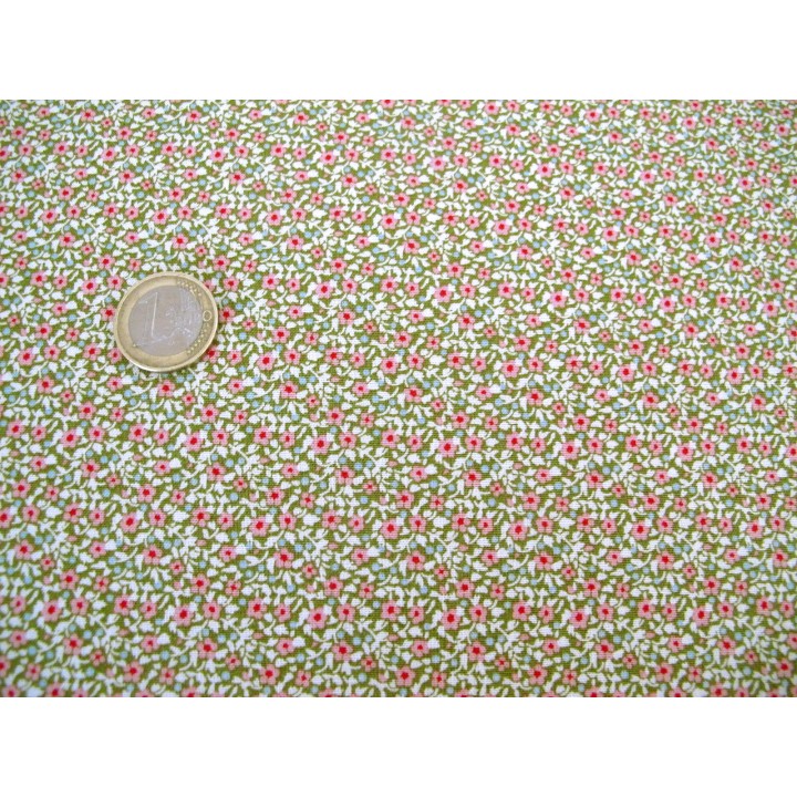 Fat Quarter Tilda Stoff geblümt grün Baumwolle Blümchen Blumen