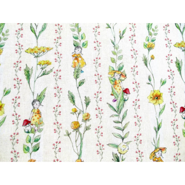 Baumwollstoff acufactum Kinder Blumen