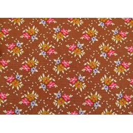 Fat Quarter Tilda Stoff Blumen Baumwolle Blümchen braun