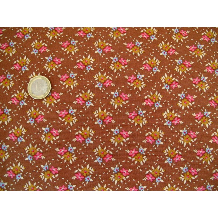 Fat Quarter Tilda Stoff Blumen Baumwolle Blümchen braun
