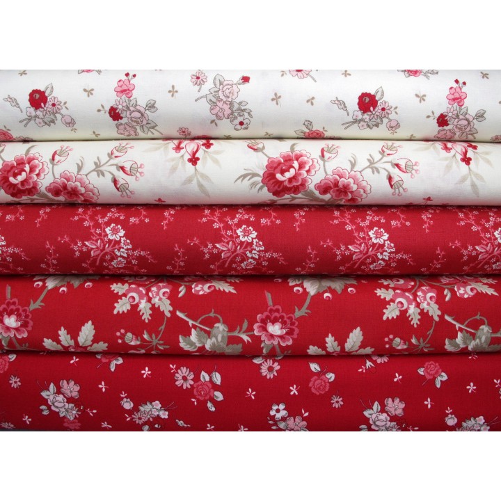 Patchwork Stoffpaket Baumwollstoffe Blumen Rosen 75043